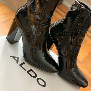 ALDO Aurella Black Patent Leather Booties